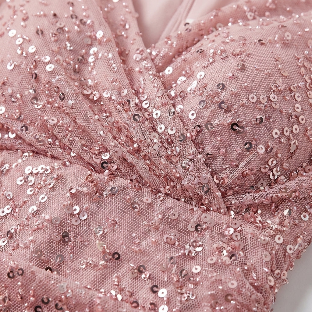 Lucia | Vestido Fiesta Mujer Con Escote Pico Y Manga Abullonada | Glamuroso