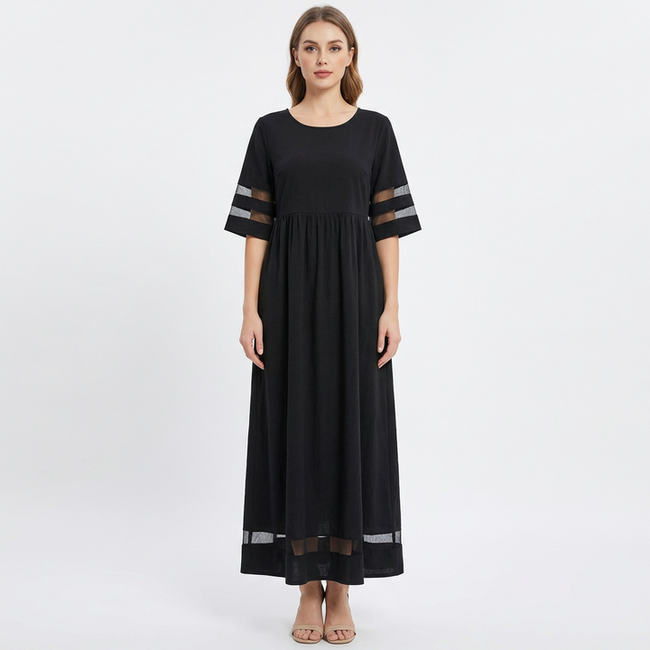 Lucía | Abito Lungo con Dettaglio in Rete Donna Elegante