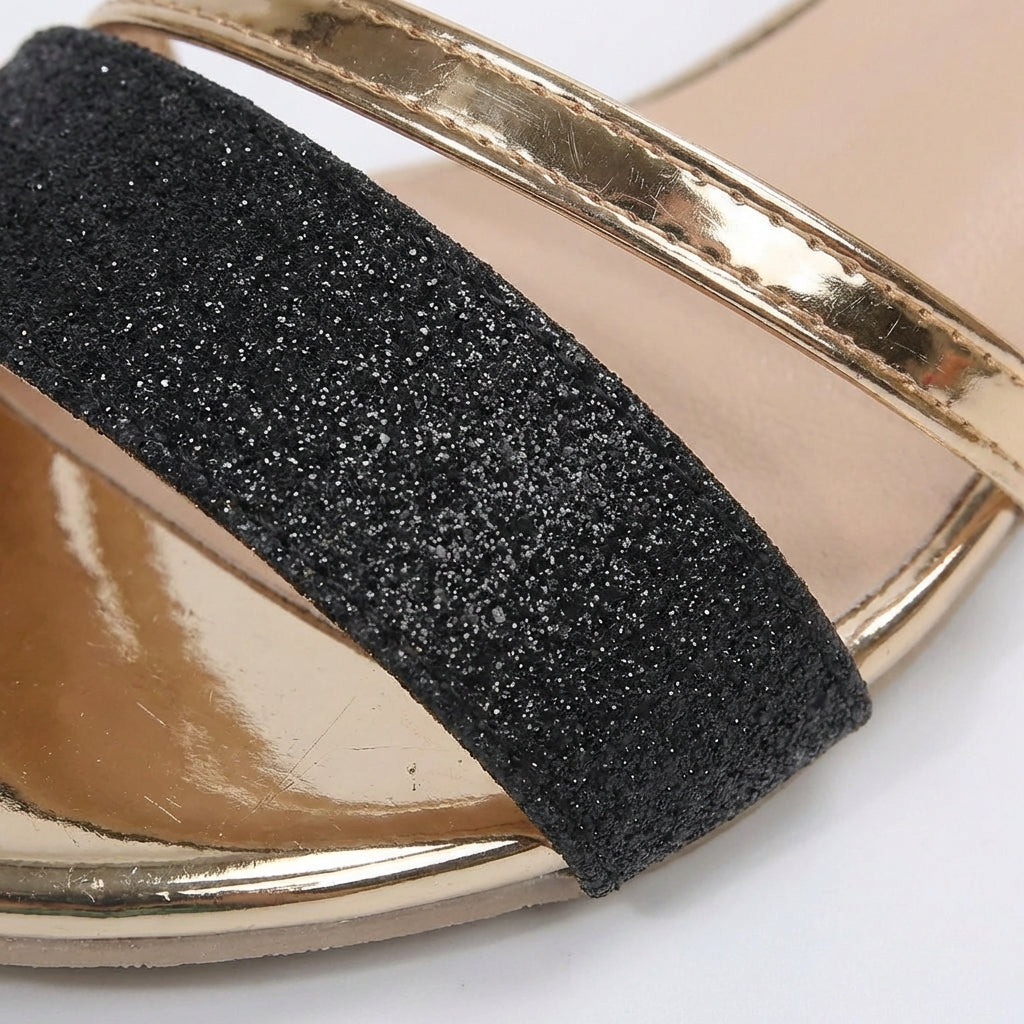 Lucinda | Sandali Donna Tacco Basso Brillanti Cavigliera