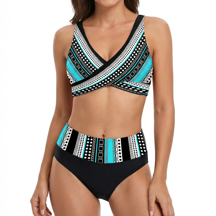 Luna | Bikini Donna con Top Incrociato e Slip a Vita Alta | Contemporaneo