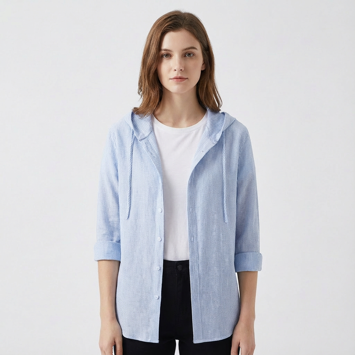 Luna | Camisa Mujer Con Capucha Y Corte Oversize | Casual Relajado