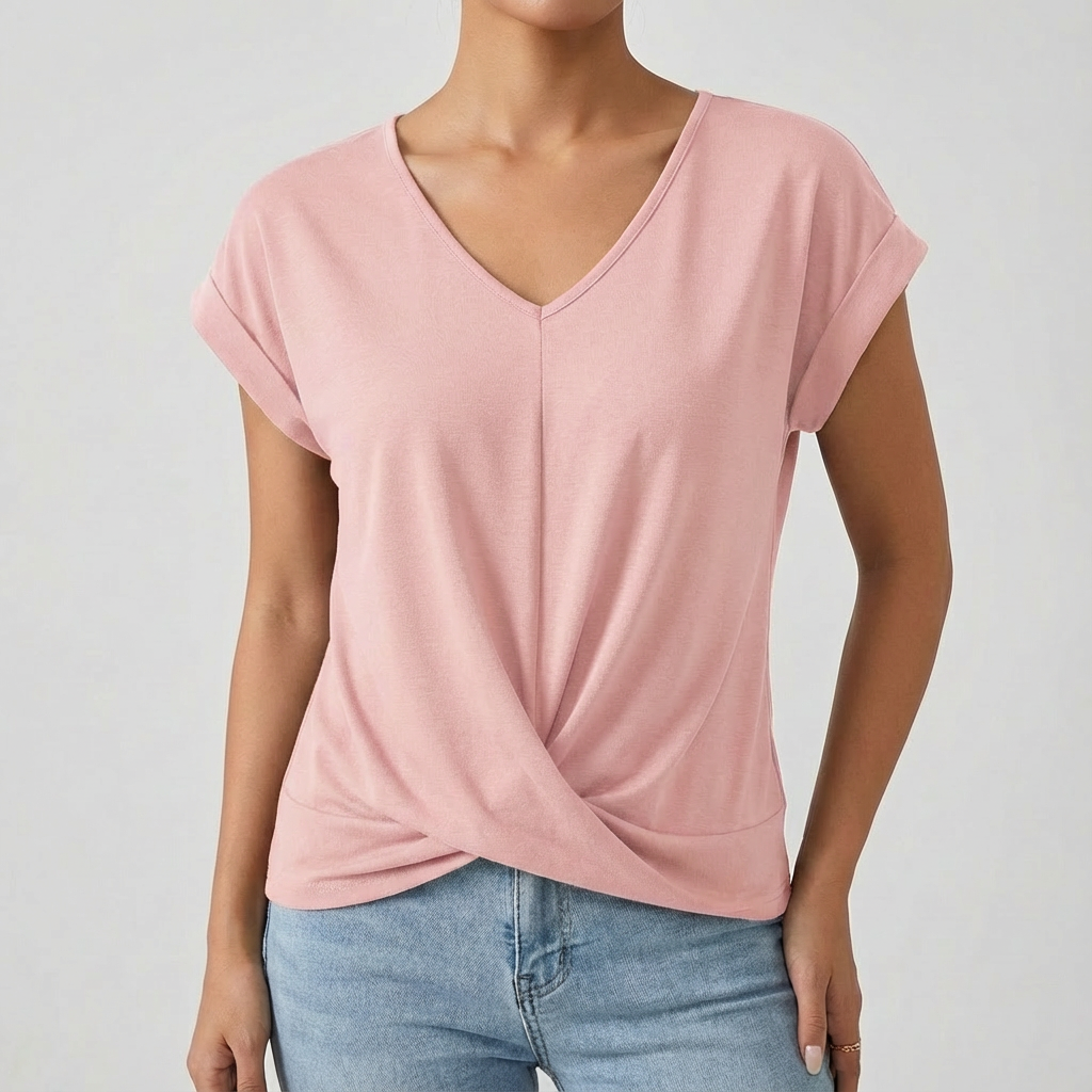 Luna | Maglietta Donna con Scollo a V e Manica Cadente | Informale