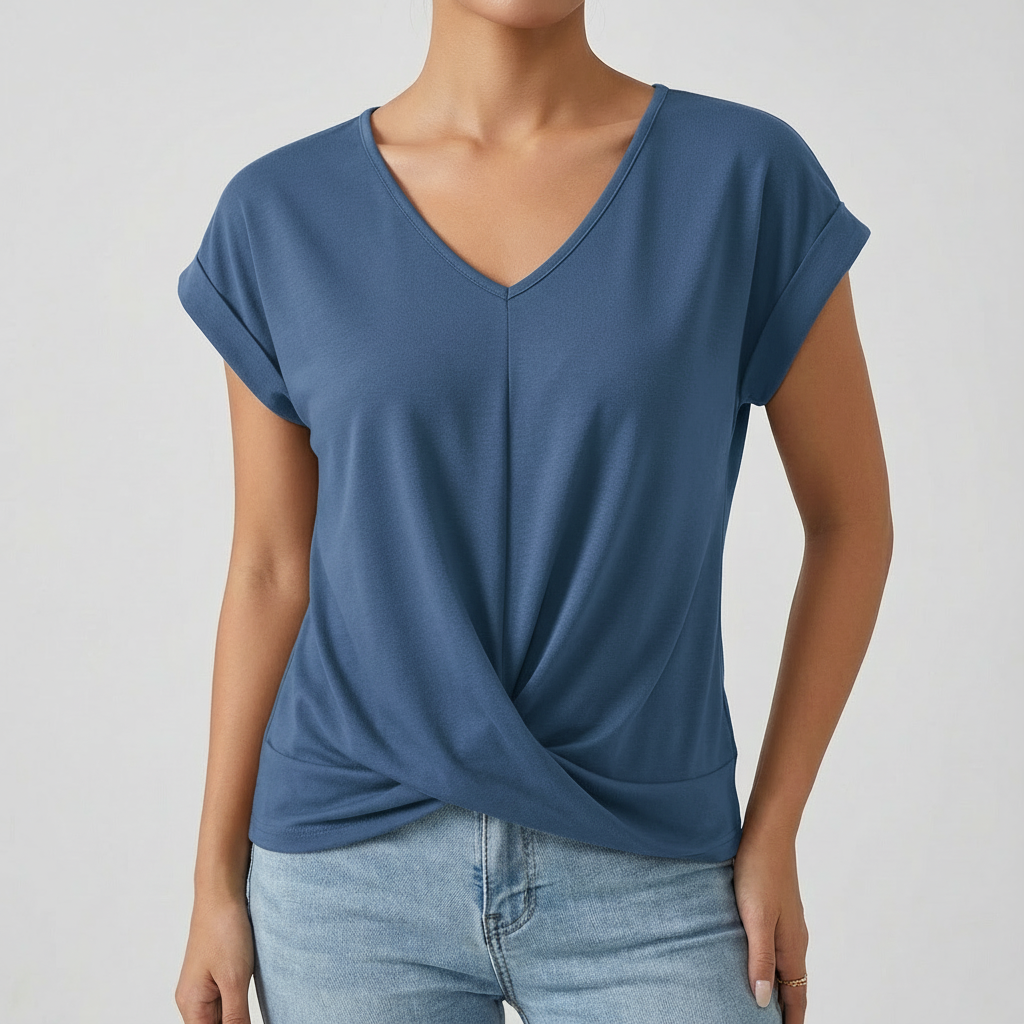 Luna | Maglietta Donna con Scollo a V e Manica Cadente | Informale