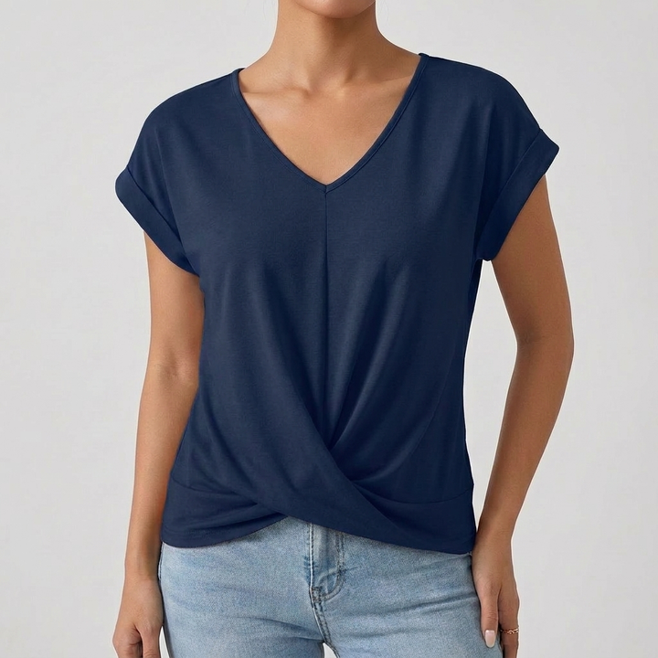 Luna | Maglietta Donna con Scollo a V e Manica Cadente | Informale