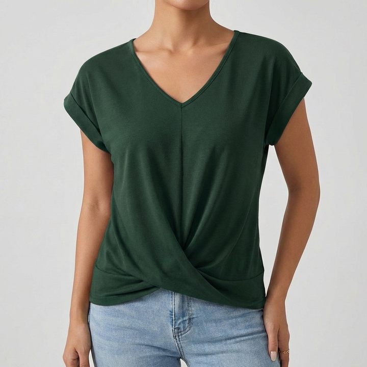 Luna | Maglietta Donna con Scollo a V e Manica Cadente | Informale