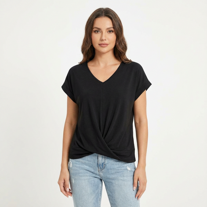 Luna | Maglietta Donna con Scollo a V e Manica Cadente | Informale