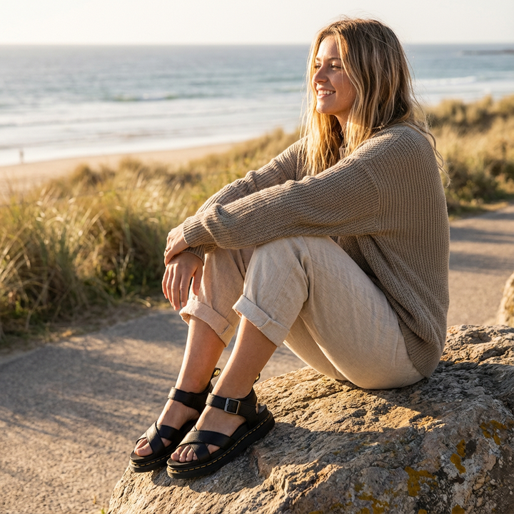 Luna | Mujer Sandalias Plataforma Con Correa Tobillo Y Tiras Cruzadas | Casual
