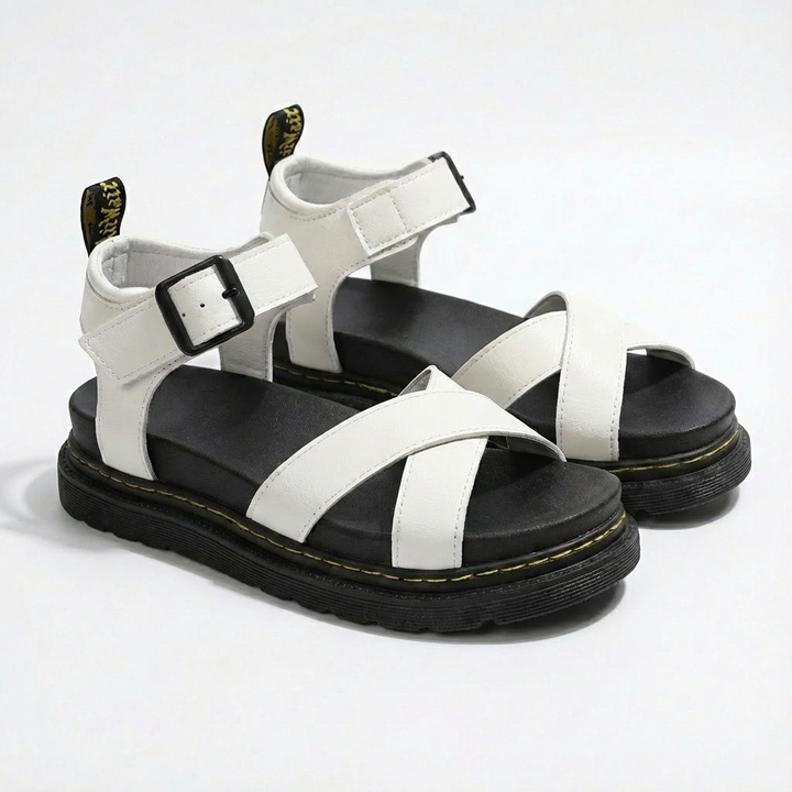 Luna | Mujer Sandalias Plataforma Con Correa Tobillo Y Tiras Cruzadas | Casual