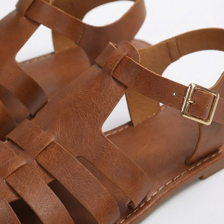 Luna | Mujer Sandalias Romanas Con Puntera Cerrada Y Correa Tobillo | Casual