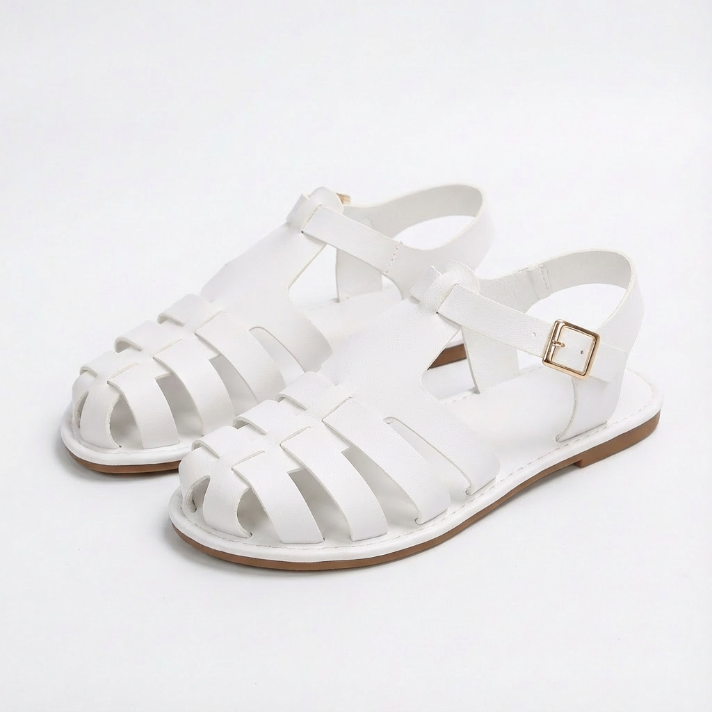 Luna | Mujer Sandalias Romanas Con Puntera Cerrada Y Correa Tobillo | Casual