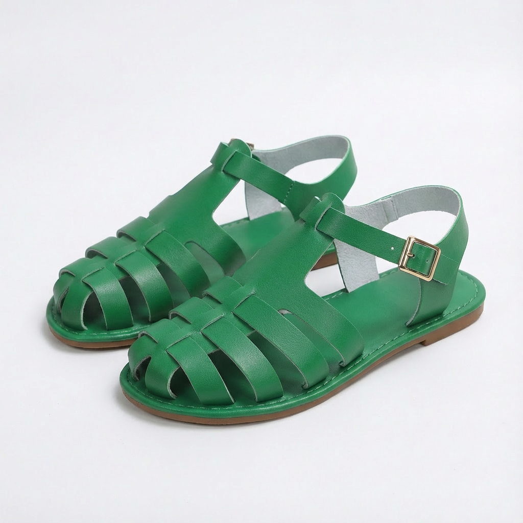 Luna | Mujer Sandalias Romanas Con Puntera Cerrada Y Correa Tobillo | Casual