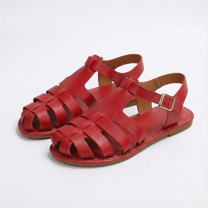 Luna | Mujer Sandalias Romanas Con Puntera Cerrada Y Correa Tobillo | Casual