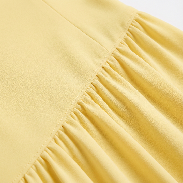 Luna | Abito lungo da donna con collo a fascia e spacco laterale | Elegante