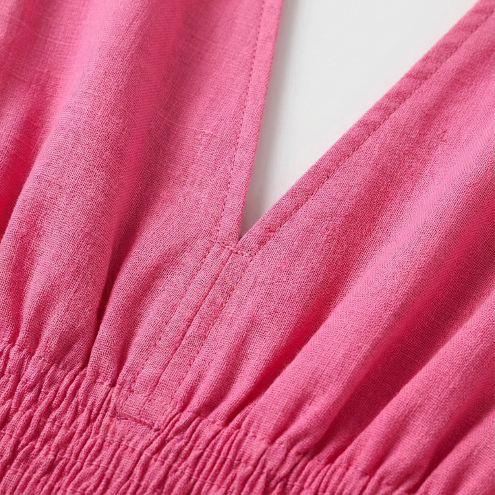 Luna | Abito Mini Donna con Maniche a Sbuffo e Scollo a V | Romantico