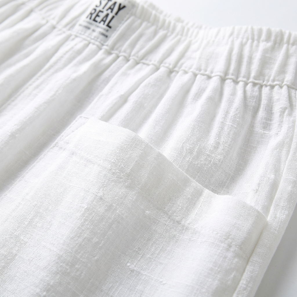 Luna | Pantalón Mujer Con Cintura Elástica Y Bolsillos Parche | Casual