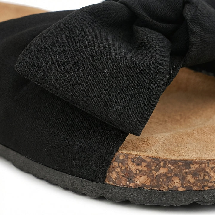 Luna | Sandalias Mujer Con Lazo Decorativo Y Suela Plana | Veraniego