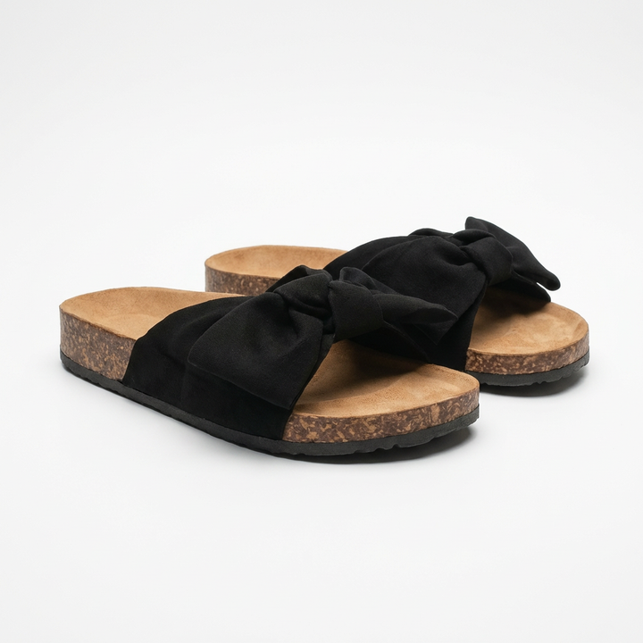 Luna | Sandalias Mujer Con Lazo Decorativo Y Suela Plana | Veraniego