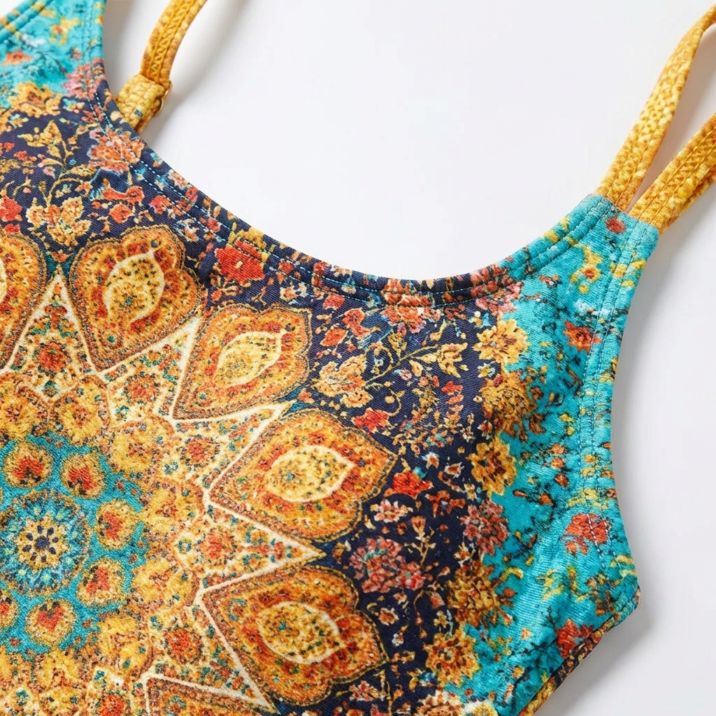 Luna | Costume a due pezzi donna con motivo mandala e spalline doppie | Bohemien