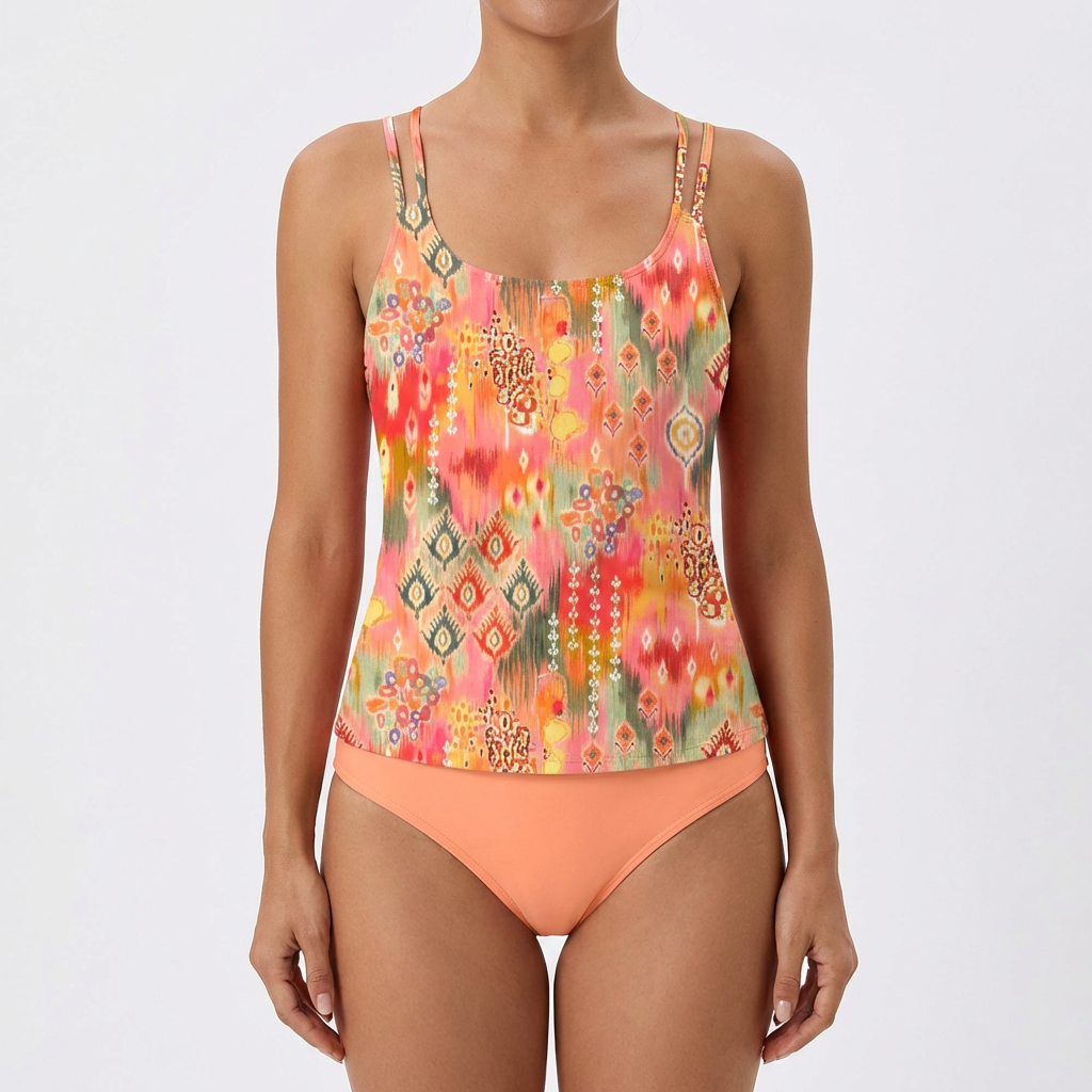 Luna | Costume a due pezzi donna con motivo mandala e spalline doppie | Bohemien