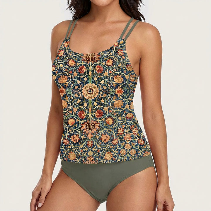 Luna | Costume a due pezzi donna con motivo mandala e spalline doppie | Bohemien