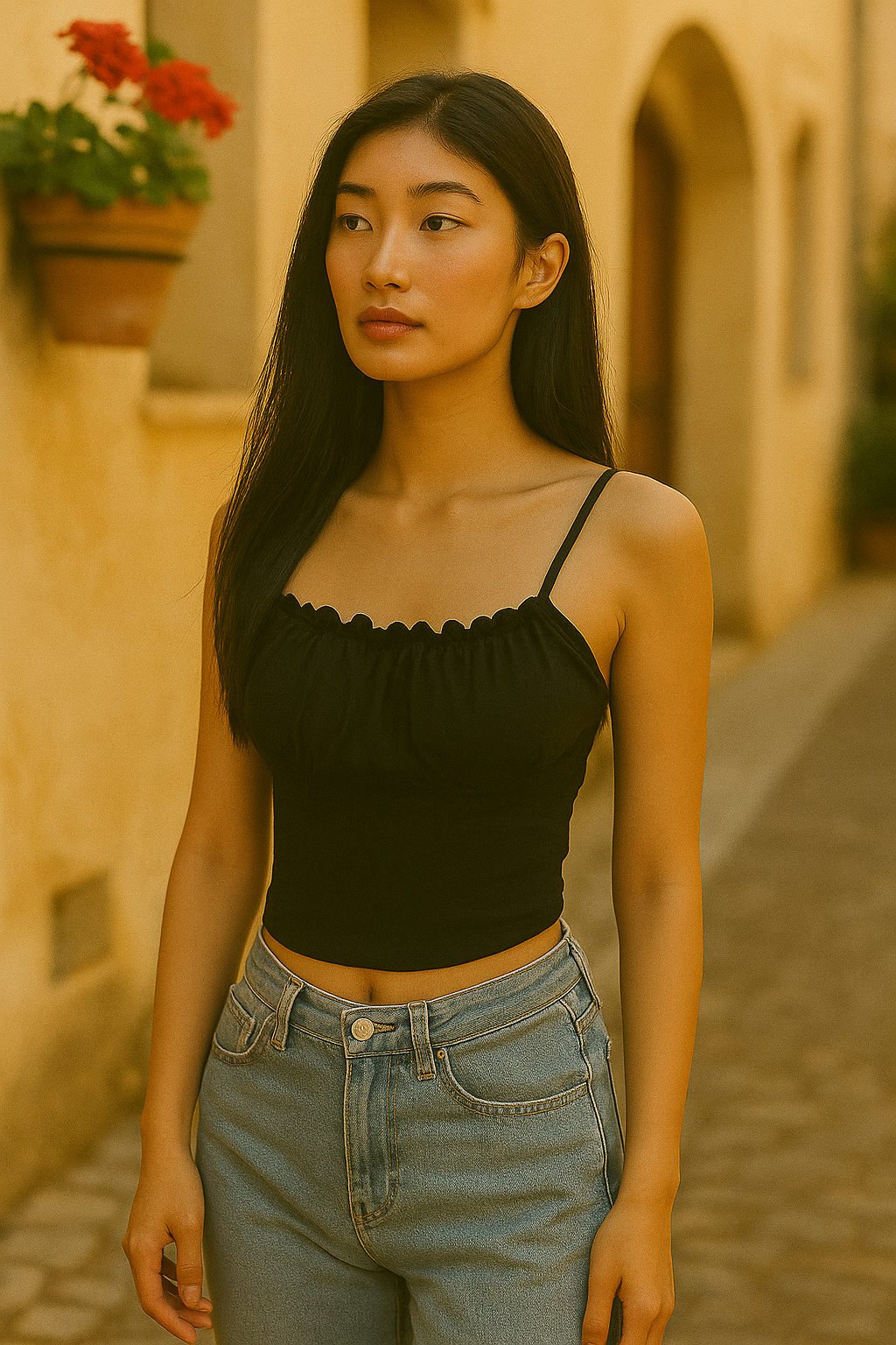 Luna | Top Mujer Sin Mangas Volantes | Verano