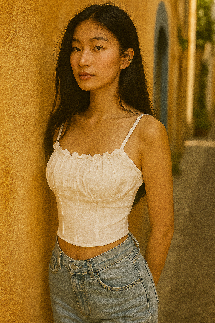 Luna | Top Mujer Sin Mangas Volantes | Verano
