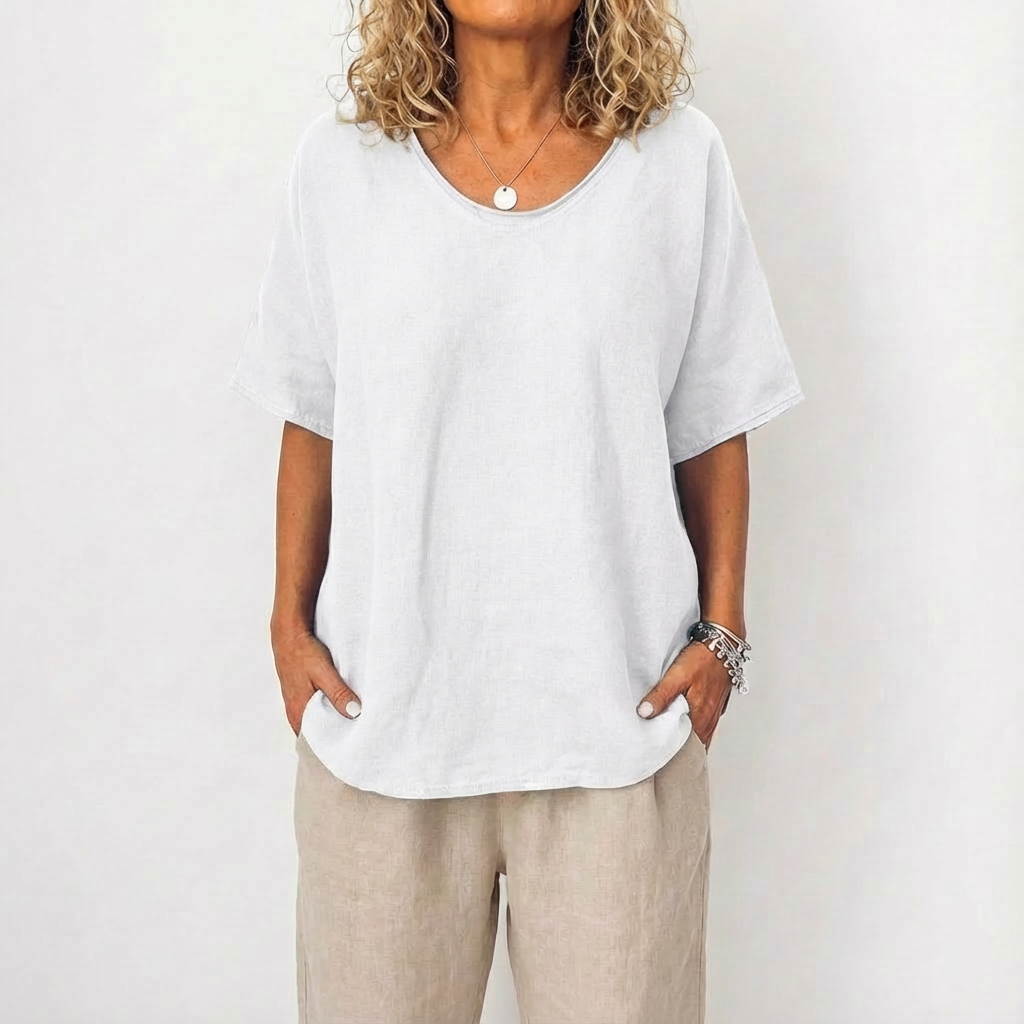 Luna | Tunica Donna con Collo Rotondo e Taglio Ampio | Informale