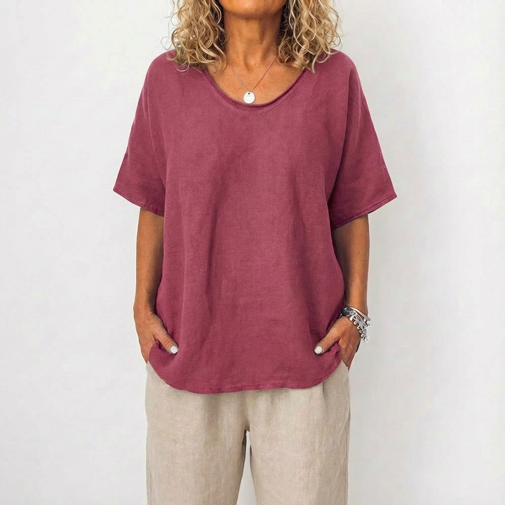 Luna | Tunica Donna con Collo Rotondo e Taglio Ampio | Informale