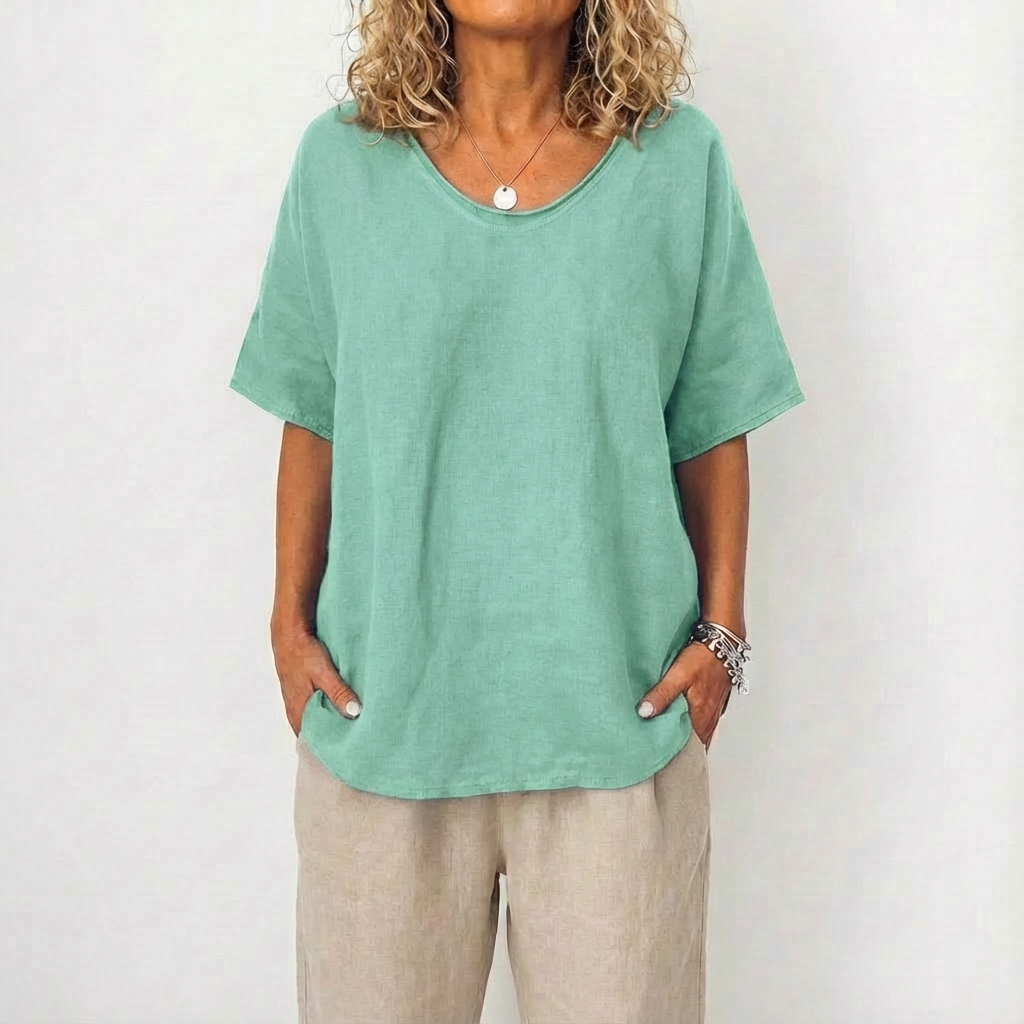 Luna | Tunica Donna con Collo Rotondo e Taglio Ampio | Informale