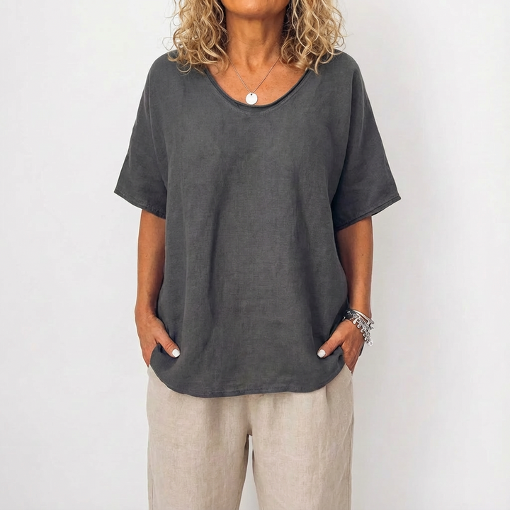 Luna | Tunica Donna con Collo Rotondo e Taglio Ampio | Informale