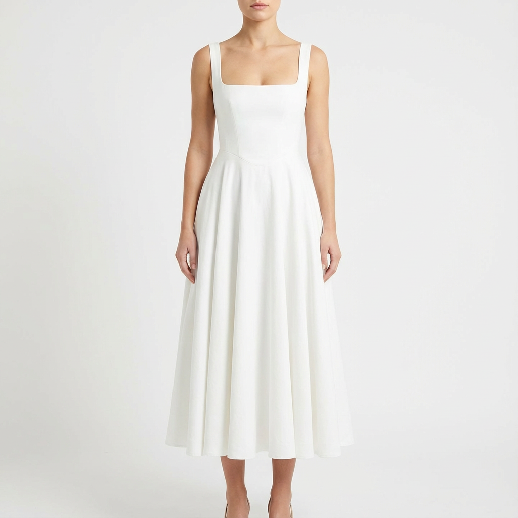 Mandy | Vestido midi acampanado sin mangas para mujer