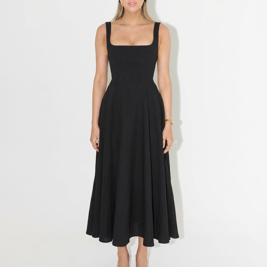 Mandy | Vestido midi acampanado sin mangas para mujer