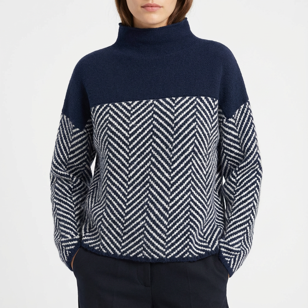 Marcia | Suéter de Cuello Alto con Bloques de Color para Mujer