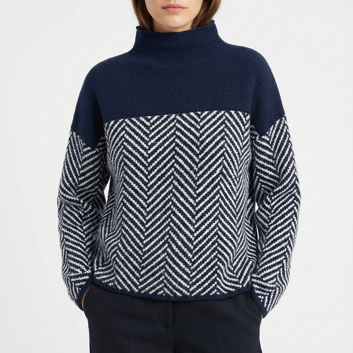 Marcia | Suéter de Cuello Alto con Bloques de Color para Mujer