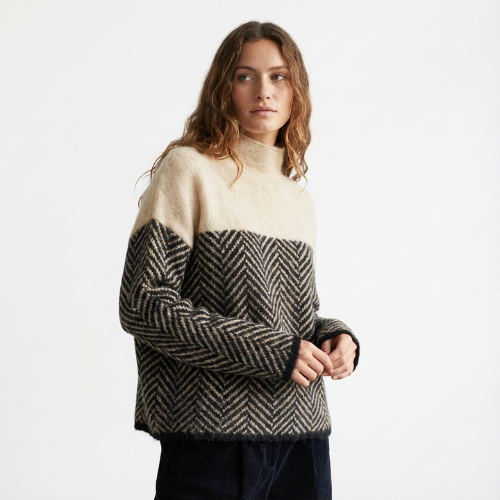 Marcia | Suéter de Cuello Alto con Bloques de Color para Mujer