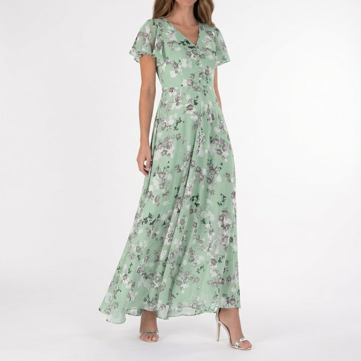 Marisol | Abito Lungo Floreale con Volant Donna