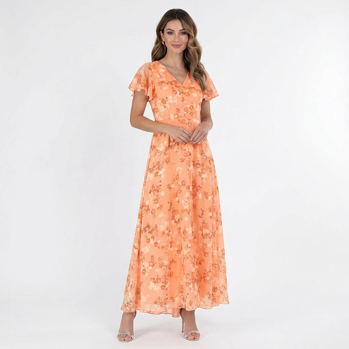 Marisol | Abito Lungo Floreale con Volant Donna