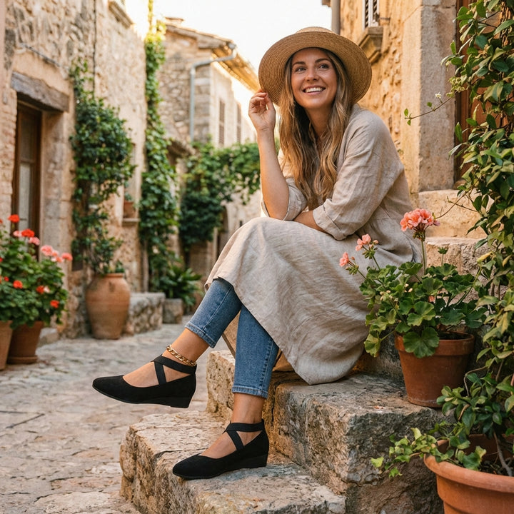 Marisol | Scarpe con Zeppa Bassa e Cinghie Incrociate Donna