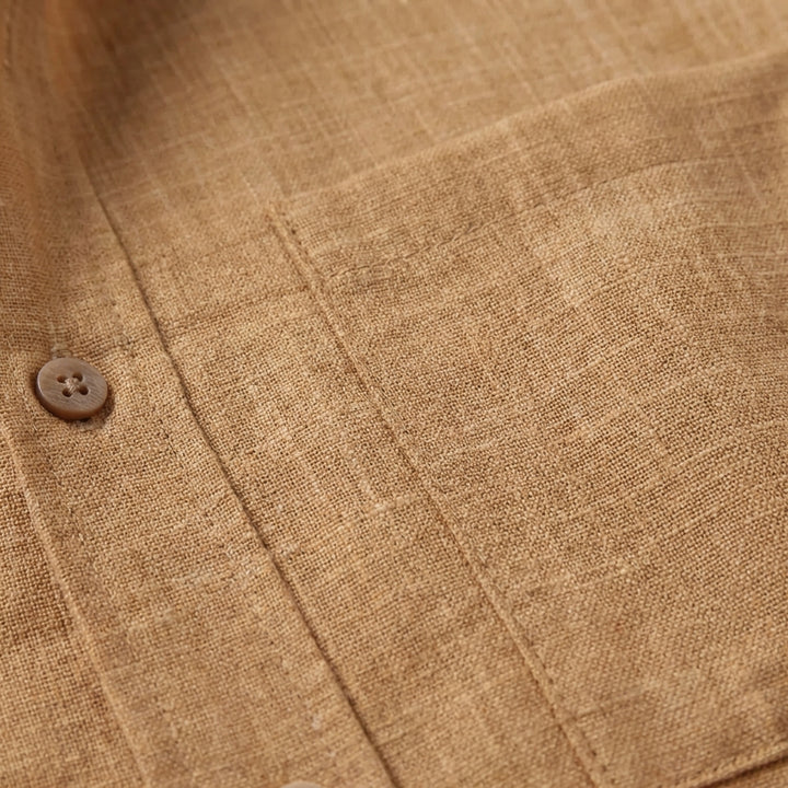 Mateo | Camicia a Maniche Corte Uomo con Colletto alla Coreana e Tasca Frontale | Informale