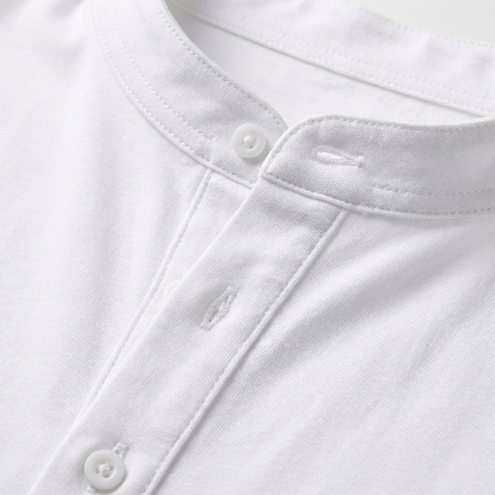 Mateo | Camicia Uomo con Colletto alla Coreana e Manica Arrotolata | Informale