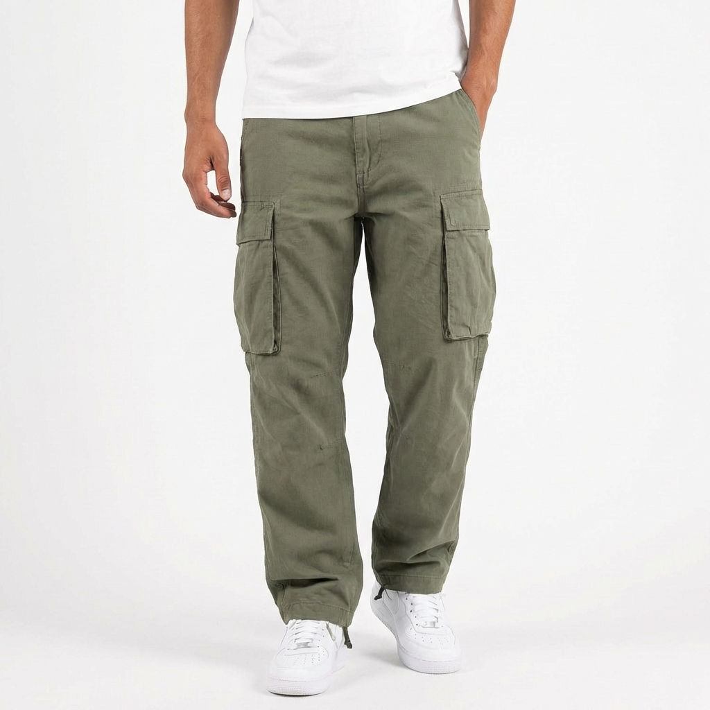 Mateo | Pantalón Cargo Hombre Con Bolsillos Con Solapa Y Corte Holgado | Utility