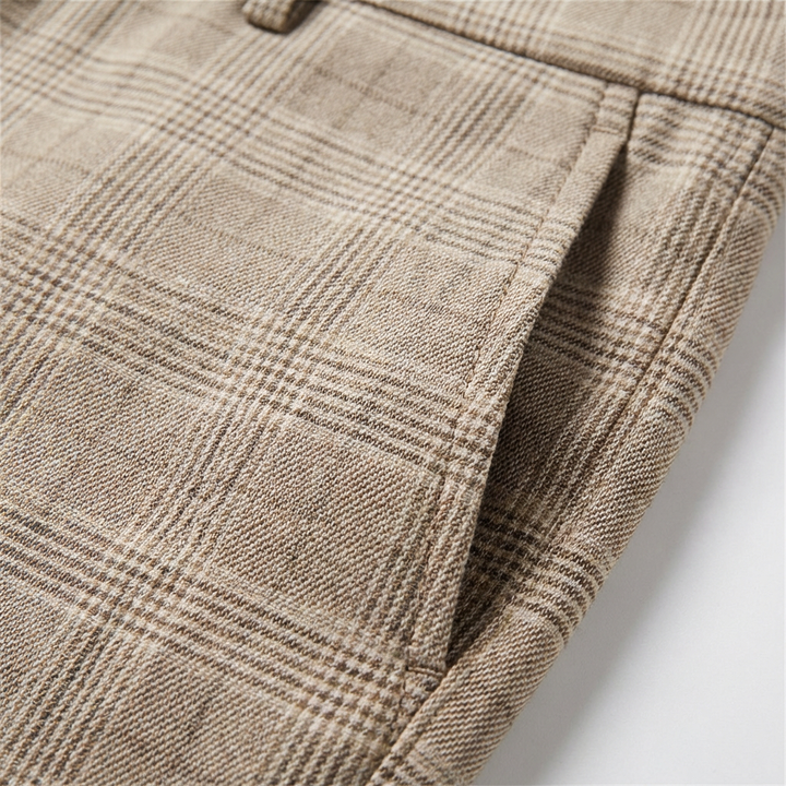 Mateo | Pantalón Chino Hombre Con Estampado De Cuadros Y Corte Slim | Smart Casual