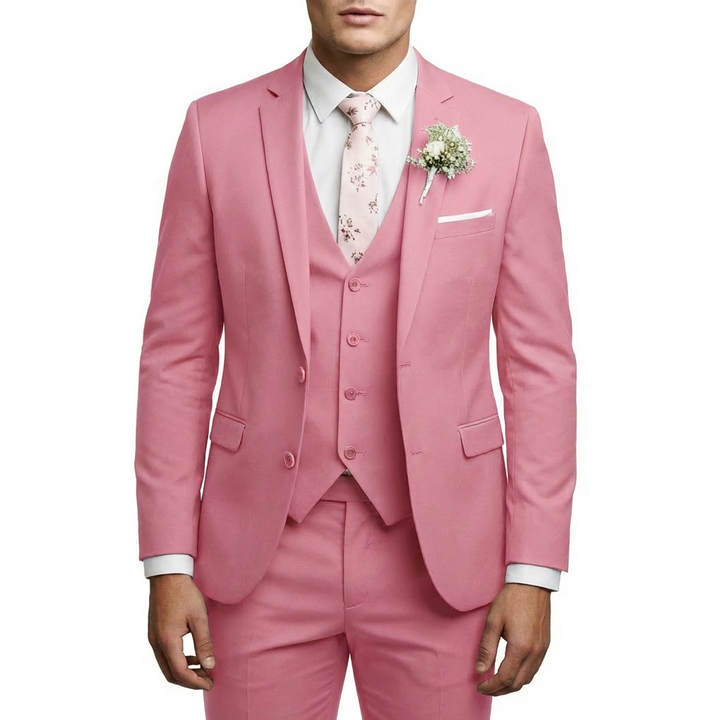 Mateo | Traje De Novio Hombre Con Chaleco A Juego Y Solapa De Muesca | Elegante