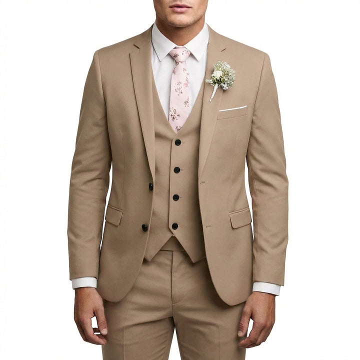 Mateo | Abito da Sposo Uomo con Gilet Coordinato e Rever a Incasso | Elegante