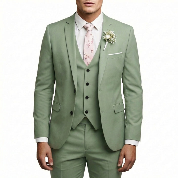 Mateo | Abito da Sposo Uomo con Gilet Coordinato e Rever a Incasso | Elegante