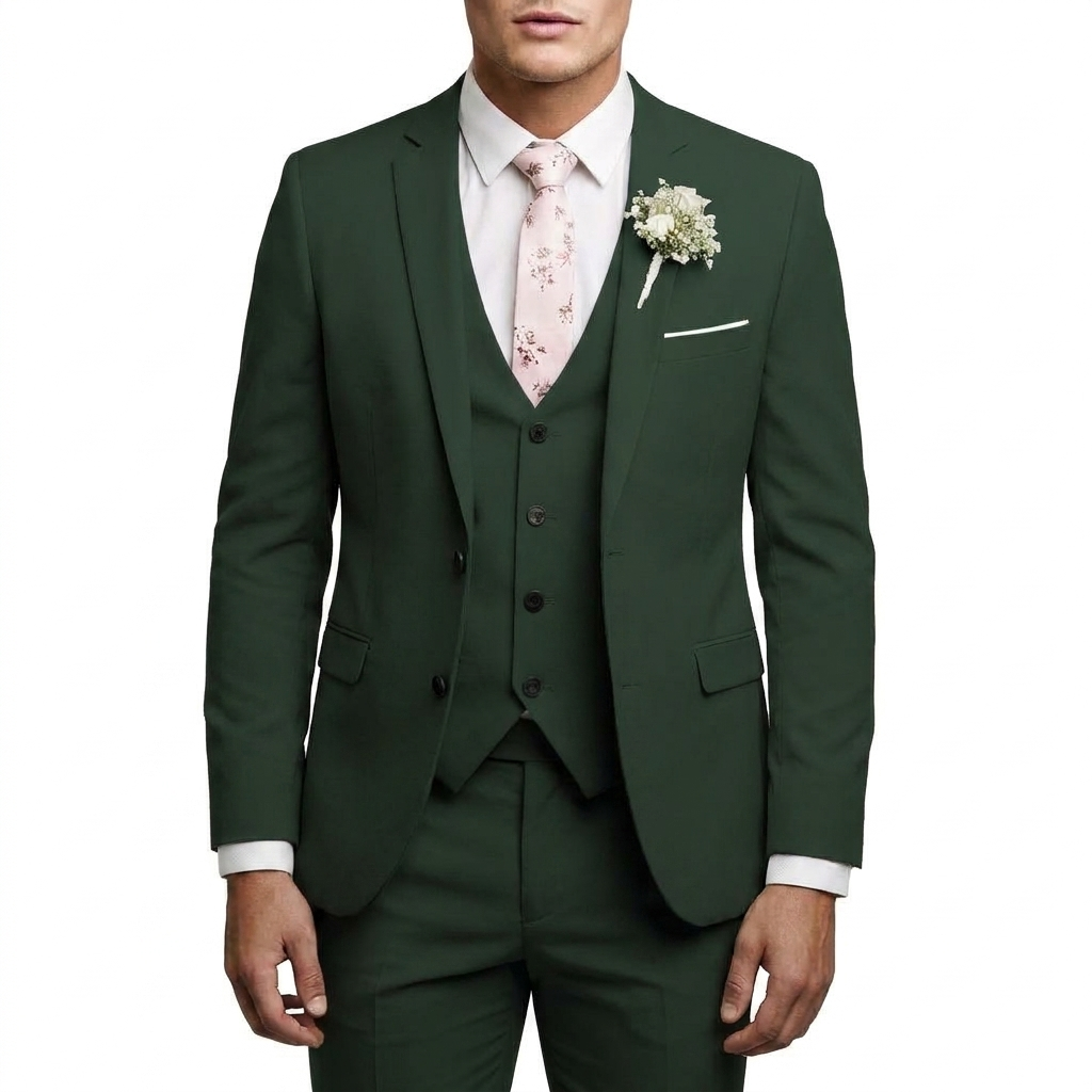 Mateo | Abito da Sposo Uomo con Gilet Coordinato e Rever a Incasso | Elegante