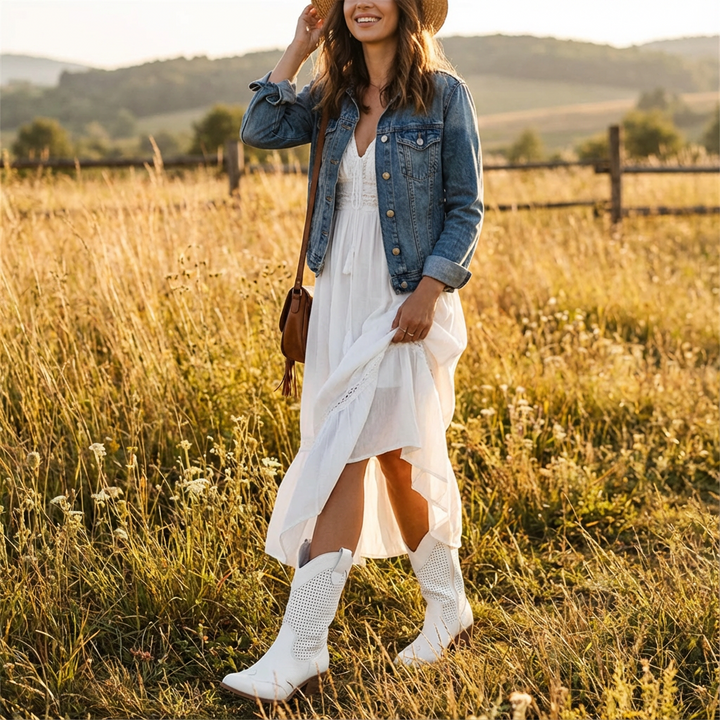 Maya | Stivaletti da Donna con Tacco Largo Forati