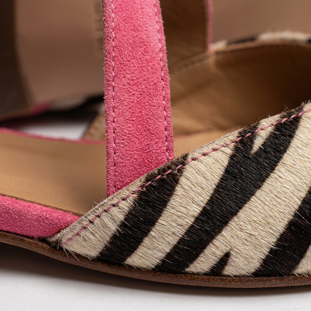 Mireia | Ballerine Zebra con Fasce Incrociate Punta Affilata Donna