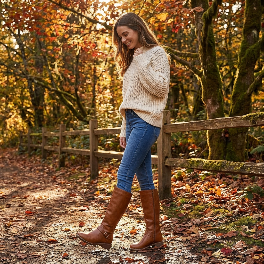 Monica | Stivali alti da donna fino al ginocchio con tacco a blocco