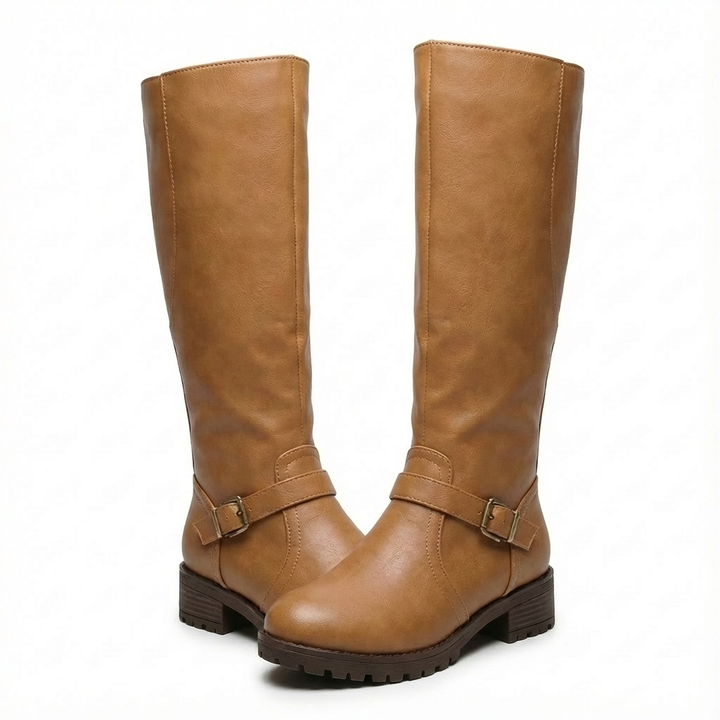 Monica | Botas altas de mujer hasta la rodilla con tacón de bloque